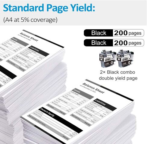 5-Pack Compatible LC401 Ink Cartridges Replacement for Brother LC401 XL BK/C/M/Y for Brother Printer MFC-J1010DW MFC-J1012DW MFC-J1170DW MFC-J1800DW (2 Black, 1 Cyan, 1 Magenta, 1 Yellow) in Kuwait