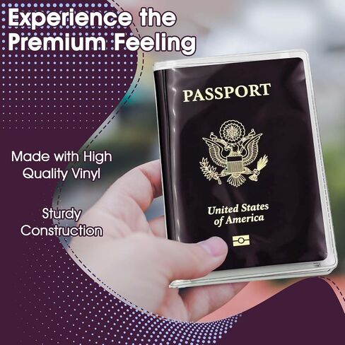 6 PCS Passport Book Holder, Clear Passport Cover Plastic Passports Protectors Sleeves Waterproof Passport Holder for Travel Family ID Card Document Organizer (7.48 × 5.12 Inch) in Saudi Arabia