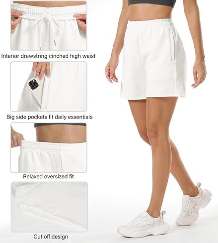 Stelle Women's Drawstring Sweat Shorts Comfy Elastic Shorts Workout Lounge Shorts with Pockets in Saudi Arabia