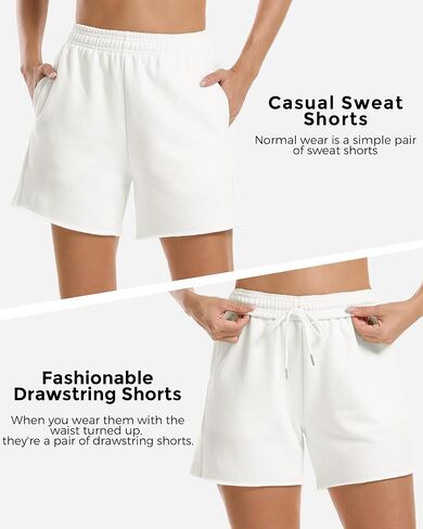 Stelle Women's Drawstring Sweat Shorts Comfy Elastic Shorts Workout Lounge Shorts with Pockets in Saudi Arabia