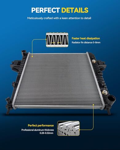 Philtop CU2951 محرك المبرد المبرد الألومنيوم لعام 2007-2016 باتريوت ، 2007-2016 Compass ، 2008-2014 Avenger ، 2011-2014 200 ، 2007-2012 Caliber ، 2007-2010 SEBRING in Kuwait