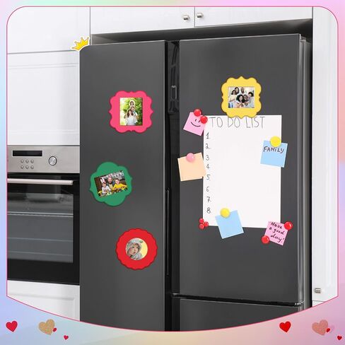 Kingdder 6 PCS إطار الصورة المغناطيسية ، 4 × 5 بوصة إطارات صور مغناطيسية قابلة لإعادة الاستخدام للثلاجة مع الحدود المتموجة ، ومغناطيس الثلاجة للصور المناسبة المنزلية والمدرسة والمكتب in Saudi Arabia