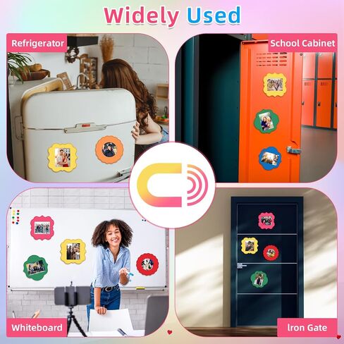 Kingdder 6 PCS إطار الصورة المغناطيسية ، 4 × 5 بوصة إطارات صور مغناطيسية قابلة لإعادة الاستخدام للثلاجة مع الحدود المتموجة ، ومغناطيس الثلاجة للصور المناسبة المنزلية والمدرسة والمكتب in Saudi Arabia