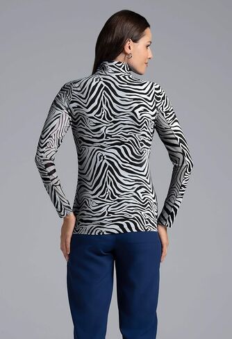 IBKUL ATHLEISURE ارتداء أشعة الشمس واقية UPF 50+ تقنية التبريد ICEFIL PRINT PRINT LONG SLEEVE MOCK NECK TOP - 10932 in Kuwait