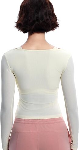 Harssidanzar Yoga Workout Tops for Women Mesh Gym Athletic Dishal Clothing مع منصات صدرية قابلة للإزالة CL311US in Saudi Arabia
