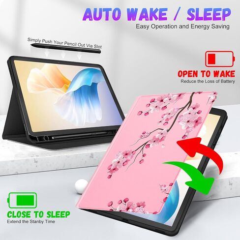 for Samsung Galaxy Tab S8/Tab S7 Case 11 Inch Women Girls Cute Folio Cover with Pencil Holder Kawaii Design Girly Flower Floral Pretty Tablet Cases for Samsung Tab S7/Tab S8 Case 2022/2020 in Kuwait