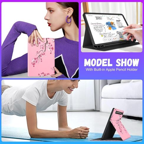 for Samsung Galaxy Tab S8/Tab S7 Case 11 Inch Women Girls Cute Folio Cover with Pencil Holder Kawaii Design Girly Flower Floral Pretty Tablet Cases for Samsung Tab S7/Tab S8 Case 2022/2020 in Kuwait