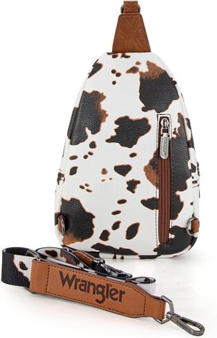 Wrangler Western Crossbody Sling Bags for Women Backpack Chest Bag for Travel, Daily Use, and Gifts - Leopard and Cow Print in Saudi Arabia