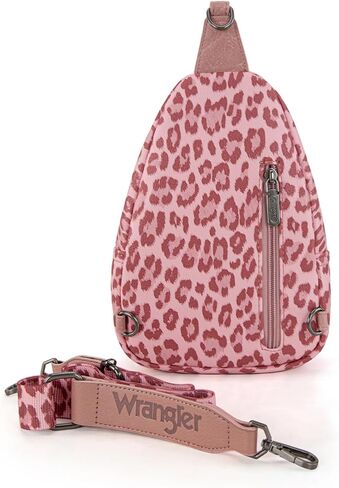 Wrangler Western Crossbody Sling Bags for Women Backpack Chest Bag for Travel, Daily Use, and Gifts - Leopard and Cow Print in Saudi Arabia