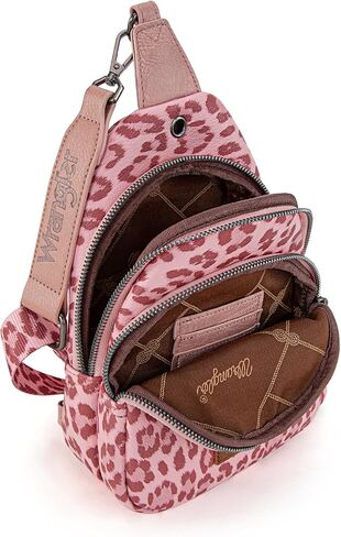Wrangler Western Crossbody Sling Bags for Women Backpack Chest Bag for Travel, Daily Use, and Gifts - Leopard and Cow Print in Saudi Arabia