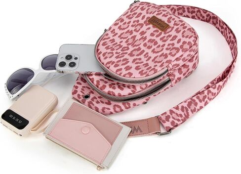 Wrangler Western Crossbody Sling Bags for Women Backpack Chest Bag for Travel, Daily Use, and Gifts - Leopard and Cow Print in Saudi Arabia