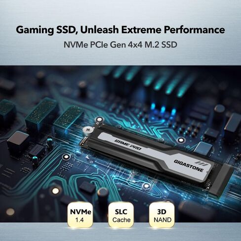 Gigastone HPC Computing M.2 SSD 500GB (2-Pack) PCIe 4.0 NVMe SSD Host Memory Buffer Cache Accelerate Speed Coding Big Data Intensive Workloads, 5000MB/s Internal Solid State Drive SLC Cache 3D NAND in Saudi Arabia