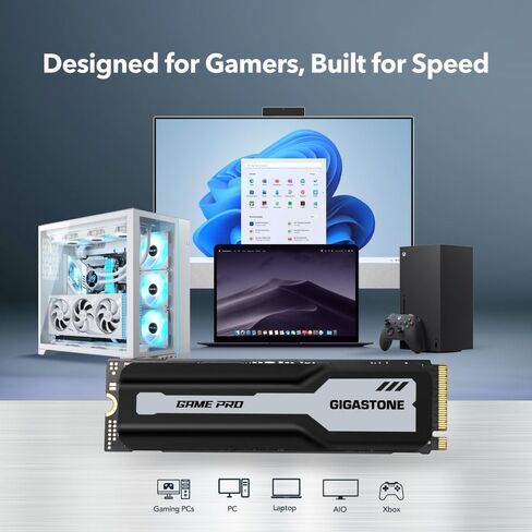 Gigastone HPC Computing M.2 SSD 500GB (2-Pack) PCIe 4.0 NVMe SSD Host Memory Buffer Cache Accelerate Speed Coding Big Data Intensive Workloads, 5000MB/s Internal Solid State Drive SLC Cache 3D NAND in Saudi Arabia