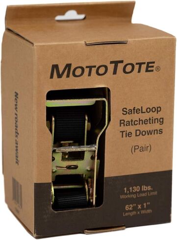Mototote Safeloop Ratcheting Tie Downs (3،400 رطل. الحد الأقصى للحمل) - الأشرطة المبتكرة ، قفل للدراجات النارية والدراجات الكهربائية in Saudi Arabia