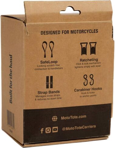 Mototote Safeloop Ratcheting Tie Downs (3،400 رطل. الحد الأقصى للحمل) - الأشرطة المبتكرة ، قفل للدراجات النارية والدراجات الكهربائية in Saudi Arabia