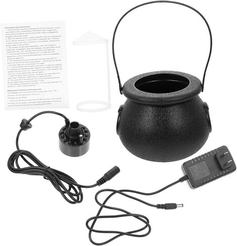 AmoSfun 1set LED Halloween Mist Maker Witch Cauldron Fogger with us clop يخلق تأثير الإضاءة الزاحف بنيت مستشعرًا منخفضًا للمياه لزخارف حفلات الهالوين in Saudi Arabia