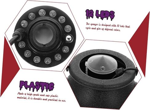 AmoSfun 1set LED Halloween Mist Maker Witch Cauldron Fogger with us clop يخلق تأثير الإضاءة الزاحف بنيت مستشعرًا منخفضًا للمياه لزخارف حفلات الهالوين in Saudi Arabia