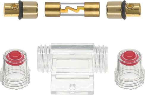 VEXUNGA 4-8 Gauge AWG Inline 60 Amp Fuse Holder with 60A AGU Fuses for Car Audio Alarm Amplifier Subwoofer in-line Fuse Holders (60Amp) in Kuwait