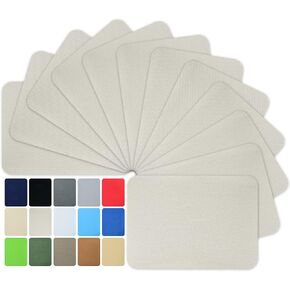 12 قطعة من الرقع التي يمكن كيها من نسيج عالي الجودة من الداخل والخارج. مجموعة تزيين إصلاح أقوى صمغ قطني باللون البيج مقاس 3 بوصة × 4-1/4 بوصة (لون قطني بيج) in Kuwait