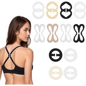 12 PCS BRA BRA CLIPS for Racerback ، مقاطع حامل حزام مضادة للانزلاق ، والأرباك تخفي الأشرطة ، وتحويلات العودة للنساء للنساء in Kuwait