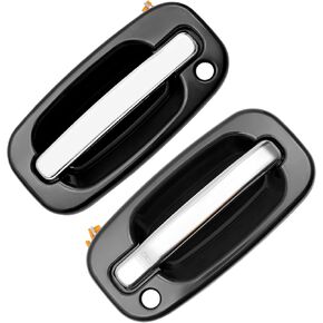 Exterior Door Handles, Compatible with 1999-2007 Chevy Silverado Suburban Tahoe Avalanche, GMC Sierra Yukon, Escalade, Chrome Lever, Front Left & Right Side | Replaces# 15034985, 15034986 in Saudi Arabia
