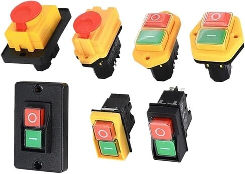1Pcs DKLD Waterproof Button Switch YCZ3-A Self-Locking Deviceelectromagnetic Switch Button Three-Phase Emergency Stop(Gray) in Saudi Arabia
