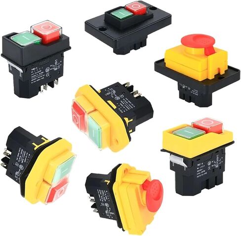 1Pcs DKLD Waterproof Button Switch YCZ3-A Self-Locking Deviceelectromagnetic Switch Button Three-Phase Emergency Stop(Gray) in Saudi Arabia
