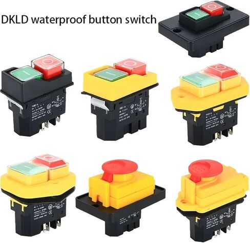 1Pcs DKLD Waterproof Button Switch YCZ3-A Self-Locking Deviceelectromagnetic Switch Button Three-Phase Emergency Stop(Gray) in Saudi Arabia