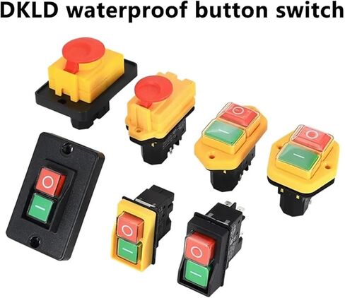 1Pcs DKLD Waterproof Button Switch YCZ3-A Self-Locking Deviceelectromagnetic Switch Button Three-Phase Emergency Stop(Gray) in Saudi Arabia