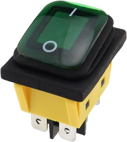 1PCS KCD4 على OFF 30A/250V DUTICH 6 PIN DPST IP67 مختومة مضاد للماء T85 تبديل القارب التبديل مع LED 12V 220V 30 (الأخضر ، 12 فولت) in Kuwait