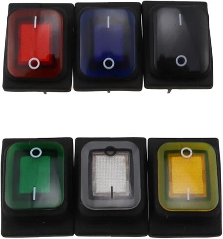 1PCS KCD4 على OFF 30A/250V DUTICH 6 PIN DPST IP67 مختومة مضاد للماء T85 تبديل القارب التبديل مع LED 12V 220V 30 (الأخضر ، 12 فولت) in Kuwait