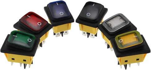 1PCS KCD4 على OFF 30A/250V DUTICH 6 PIN DPST IP67 مختومة مضاد للماء T85 تبديل القارب التبديل مع LED 12V 220V 30 (الأخضر ، 12 فولت) in Kuwait