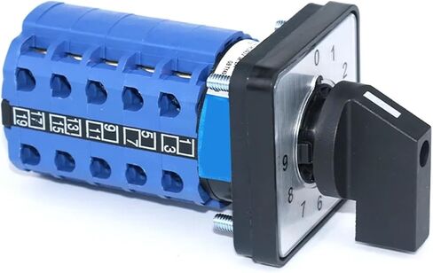 1Pcs SZW26/LW26-20/0-9.5 10 Positions 5 Phases Control Rotary Universal Changeover Cam Switch 64X64 48X48 Mm 0-9 Panel Mount 20A 660V(64X64mm Big Panel) in Saudi Arabia