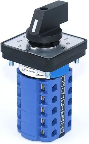 1Pcs SZW26/LW26-20/0-9.5 10 Positions 5 Phases Control Rotary Universal Changeover Cam Switch 64X64 48X48 Mm 0-9 Panel Mount 20A 660V(64X64mm Big Panel) in Saudi Arabia