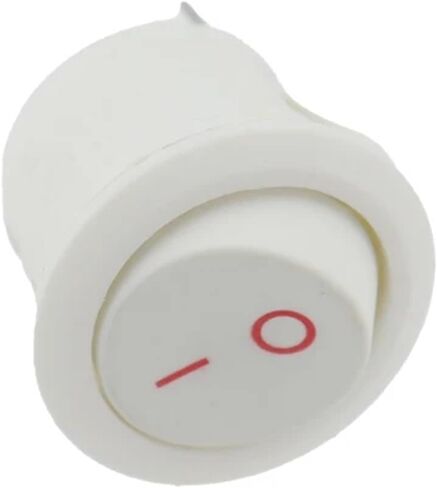 5/10Pcs White KCD1 2Pin 20mm On-Off SPST Round Rocker Switch 10A/250V Push Button Switch(2P White R,5PCS) in Saudi Arabia