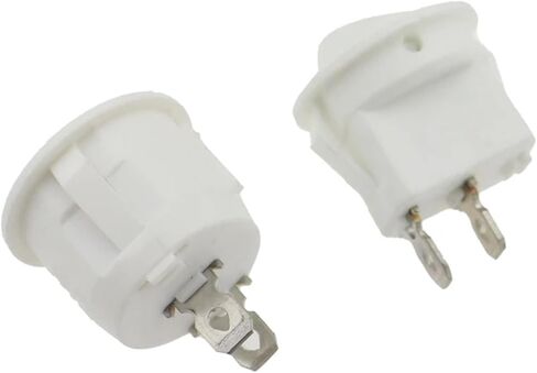 5/10Pcs White KCD1 2Pin 20mm On-Off SPST Round Rocker Switch 10A/250V Push Button Switch(2P White R,5PCS) in Saudi Arabia