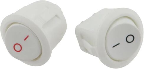 5/10Pcs White KCD1 2Pin 20mm On-Off SPST Round Rocker Switch 10A/250V Push Button Switch(2P White R,5PCS) in Saudi Arabia