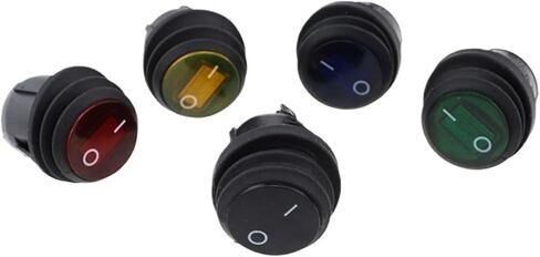 5Pcs On/Off SPST Round Waterproof Boat LED Rocker Switchlight 12V 220V Power Button Switch On Off On(5pcs Red,220V) in Saudi Arabia