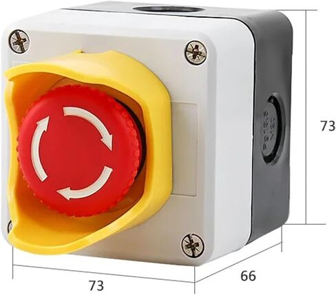 1PCS قذيفة بلاستيكية سلة حمراء الضغط تبديل DPST الفطر توقف زر SWITCHAC 660V 10A NO+NC LAY37-11ZS (4) in Saudi Arabia