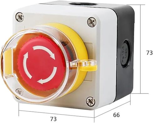 1PCS قذيفة بلاستيكية سلة حمراء الضغط تبديل DPST الفطر توقف زر SWITCHAC 660V 10A NO+NC LAY37-11ZS (4) in Saudi Arabia