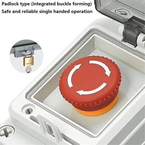 1Pcs AC220V Outdoor Waterproof Button Control Switch Box Emergency Stop Start Indication Lamp Self Recovery Switch Junction Box(Black) in Saudi Arabia