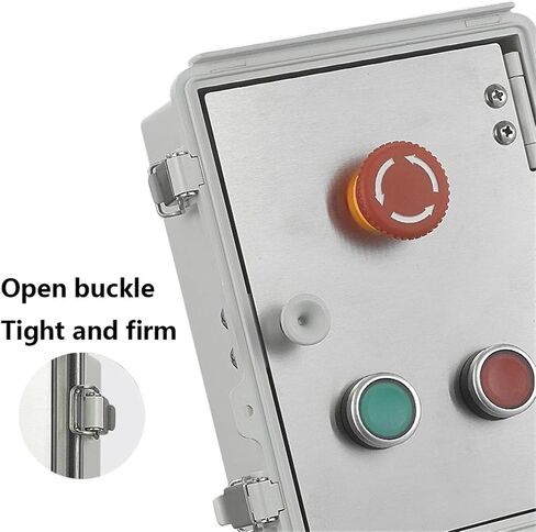 1Pcs AC220V Outdoor Waterproof Button Control Switch Box Emergency Stop Start Indication Lamp Self Recovery Switch Junction Box(Black) in Saudi Arabia