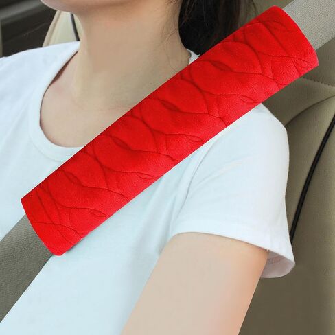 تغطية حزام مقعد Amooca Soft Cover Cover Cover Costbelt Counte Coushions لحقائب الظهر 2 PCS ملاءمة عالميًا لقيادة أسود أكثر راحة in Saudi Arabia