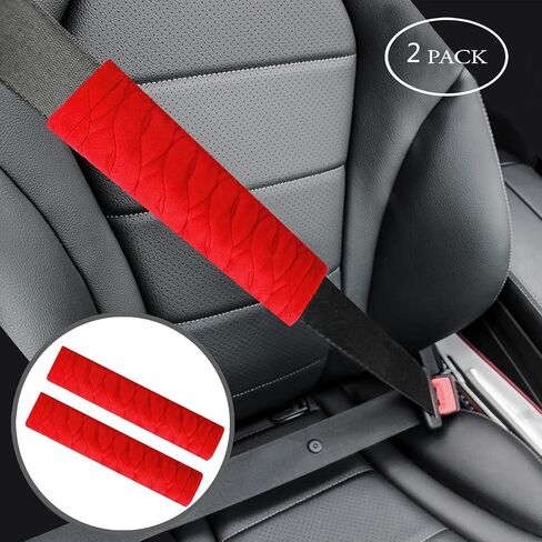 تغطية حزام مقعد Amooca Soft Cover Cover Cover Costbelt Counte Coushions لحقائب الظهر 2 PCS ملاءمة عالميًا لقيادة أسود أكثر راحة in Saudi Arabia