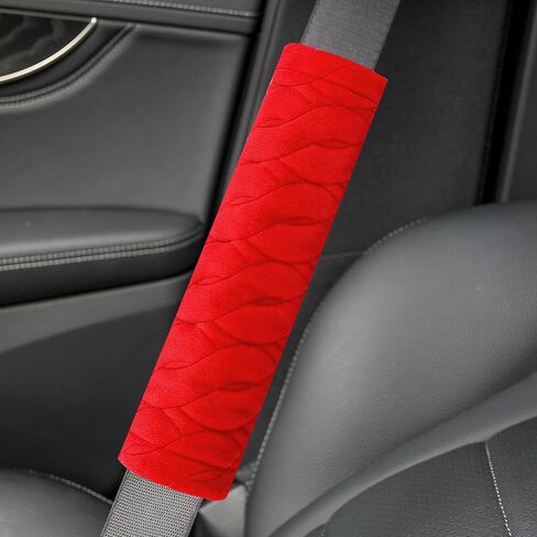 تغطية حزام مقعد Amooca Soft Cover Cover Cover Costbelt Counte Coushions لحقائب الظهر 2 PCS ملاءمة عالميًا لقيادة أسود أكثر راحة in Saudi Arabia