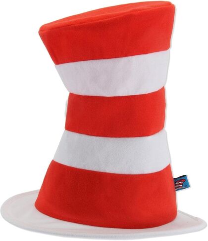 Cat in the Hat Costume Hat for Adults - Sturdy Red & White Striped Felt Hat in Saudi Arabia