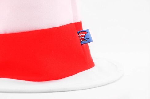 Cat in the Hat Costume Hat for Adults - Sturdy Red & White Striped Felt Hat in Saudi Arabia