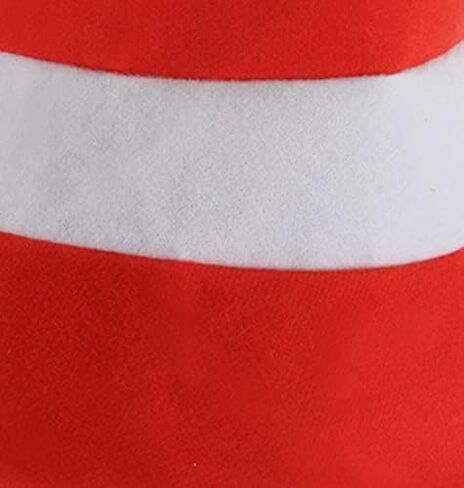 Cat in the Hat Costume Hat for Adults - Sturdy Red & White Striped Felt Hat in Saudi Arabia