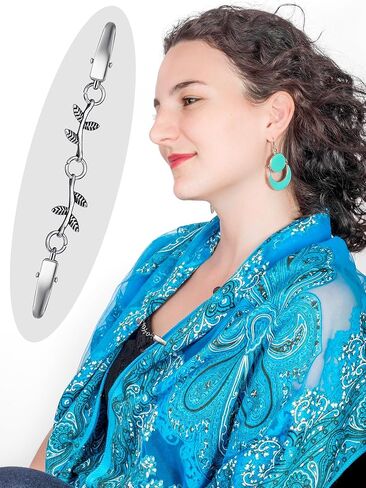 Cindeer 8 Pcs Vintage Shawl Cardigan Clips Retro Cardigan Collar Shirt Dress Silver Clips for Women(Classic) in Saudi Arabia