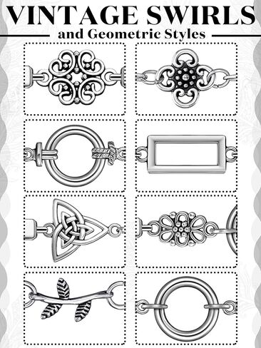 Cindeer 8 Pcs Vintage Shawl Cardigan Clips Retro Cardigan Collar Shirt Dress Silver Clips for Women(Classic) in Saudi Arabia